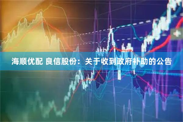 海顺优配 良信股份：关于收到政府补助的公告