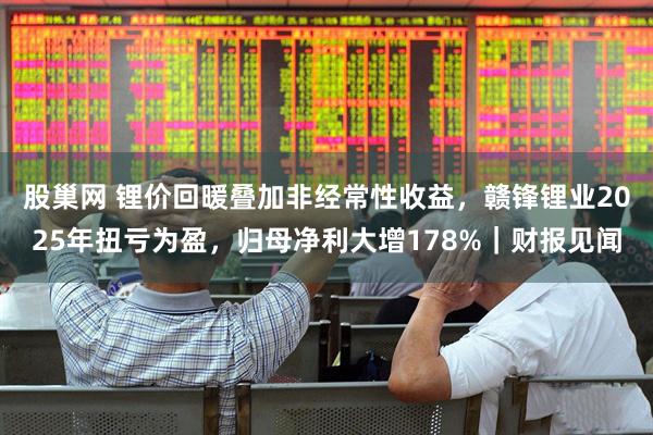 股巢网 锂价回暖叠加非经常性收益，赣锋锂业2025年扭亏为盈，归母净利大增178%｜财报见闻